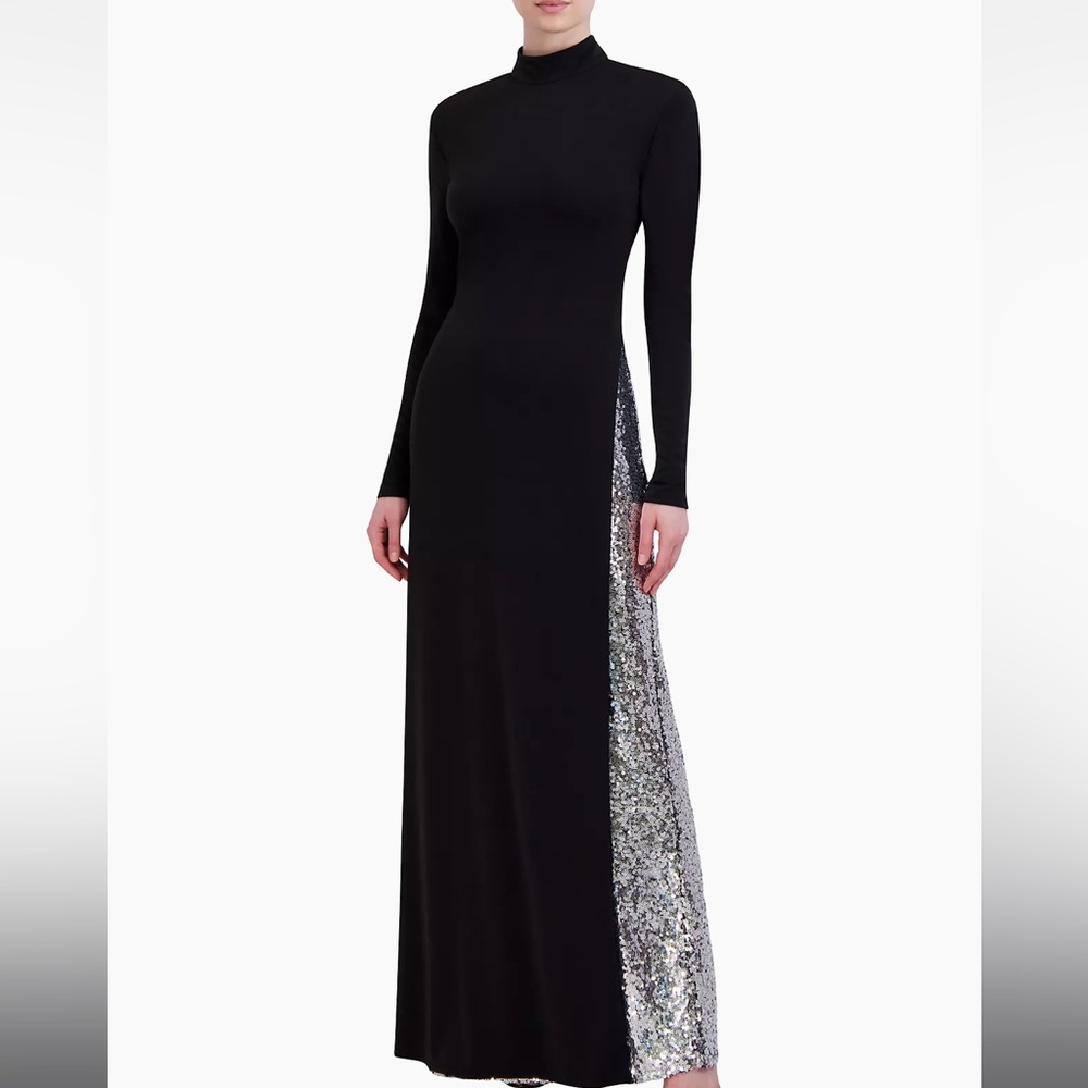 NWT BCBG Maxazria Sequin Maxi Dress Open Back